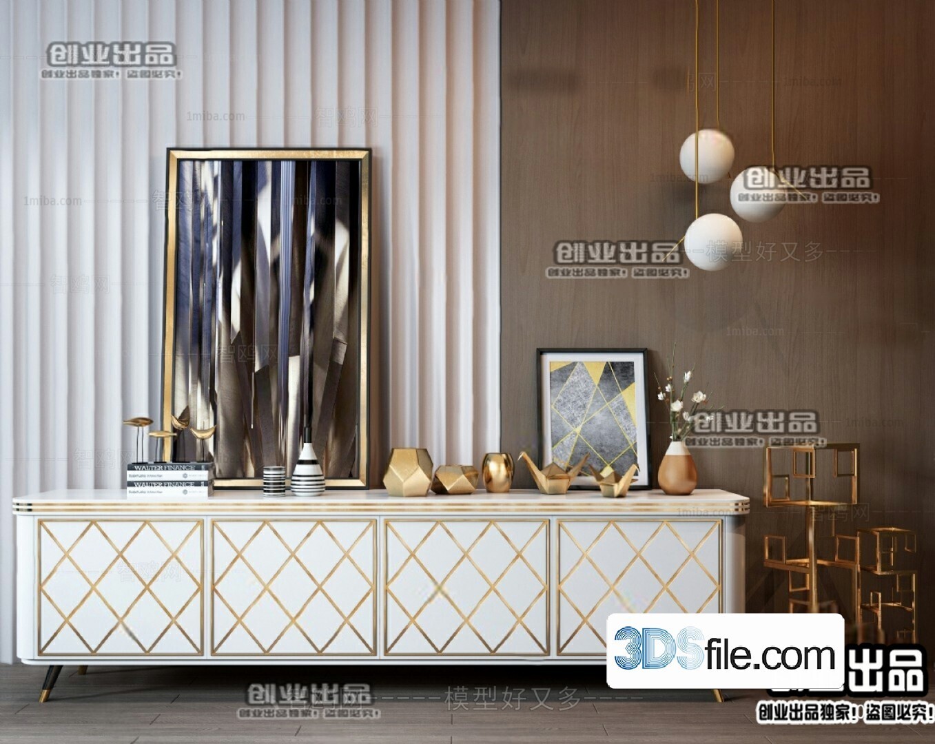 91 TV Cabinet 3d Models Vol.11-Vray