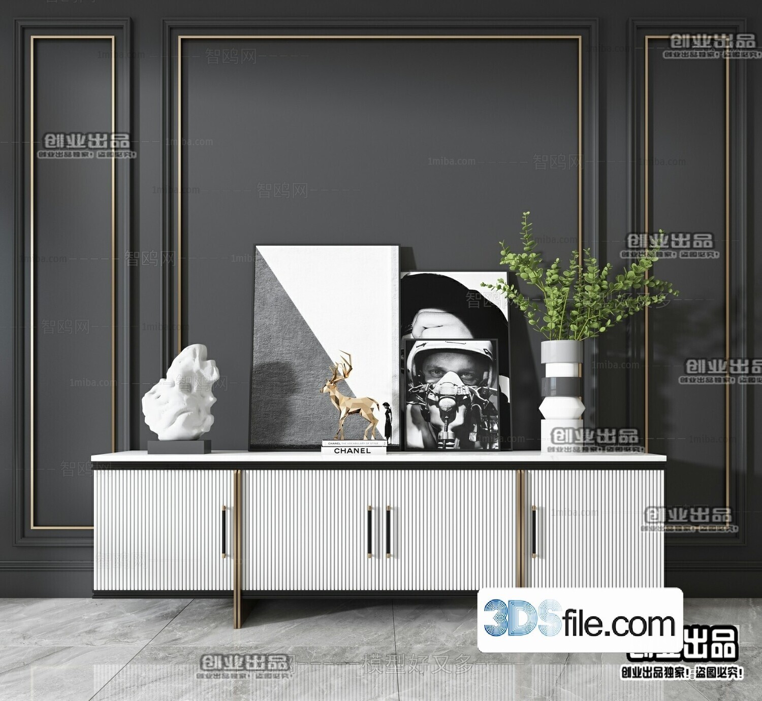 91 TV Cabinet 3d Models Vol.11-Vray