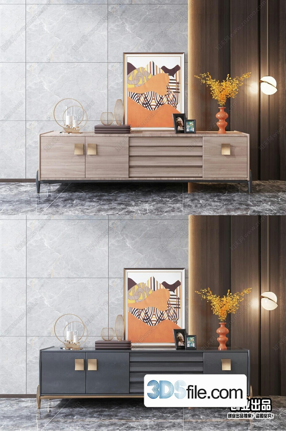 91 TV Cabinet 3d Models Vol.11-Vray