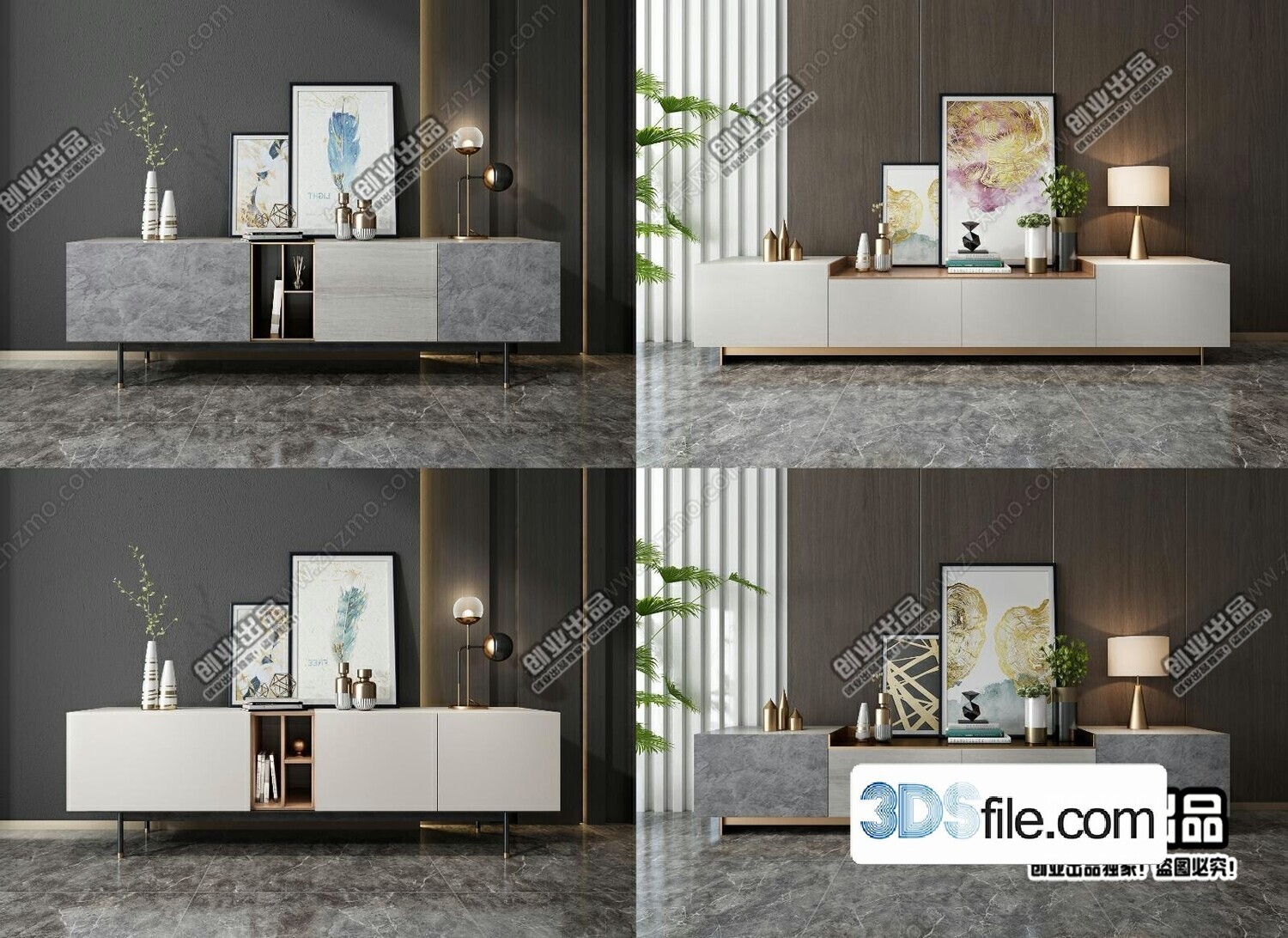 91 TV Cabinet 3d Models Vol.11-Vray