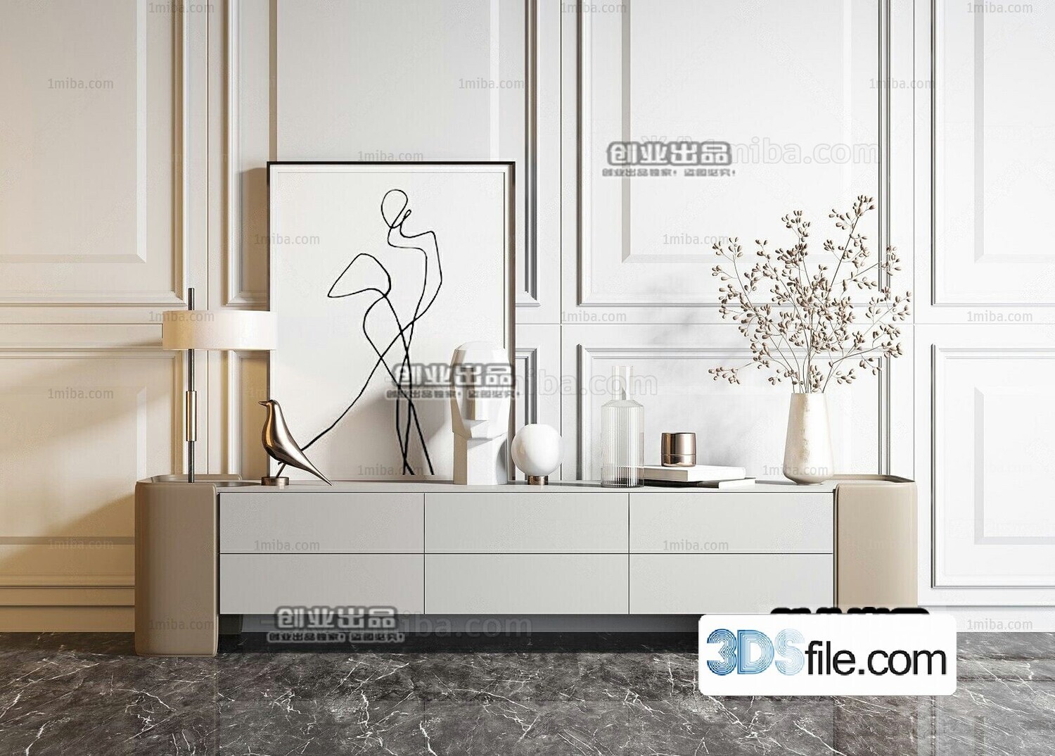 91 TV Cabinet 3d Models Vol.11-Vray