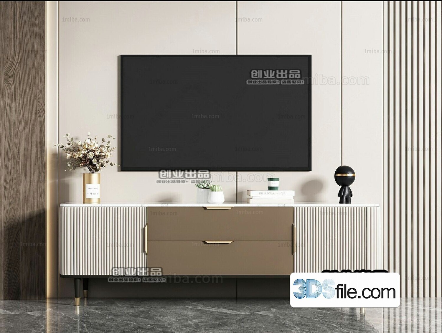 91 TV Cabinet 3d Models Vol.11-Vray