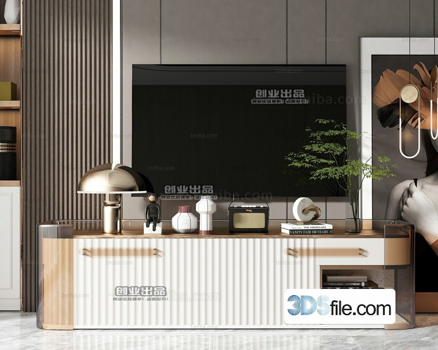 91 TV Cabinet 3d Models Vol.11-Vray