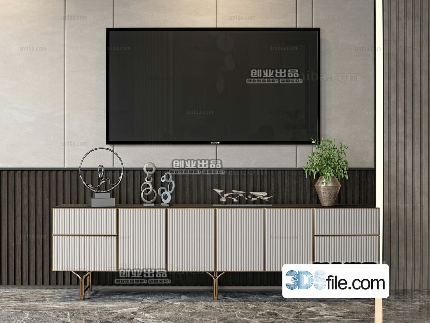 91 TV Cabinet 3d Models Vol.11-Vray