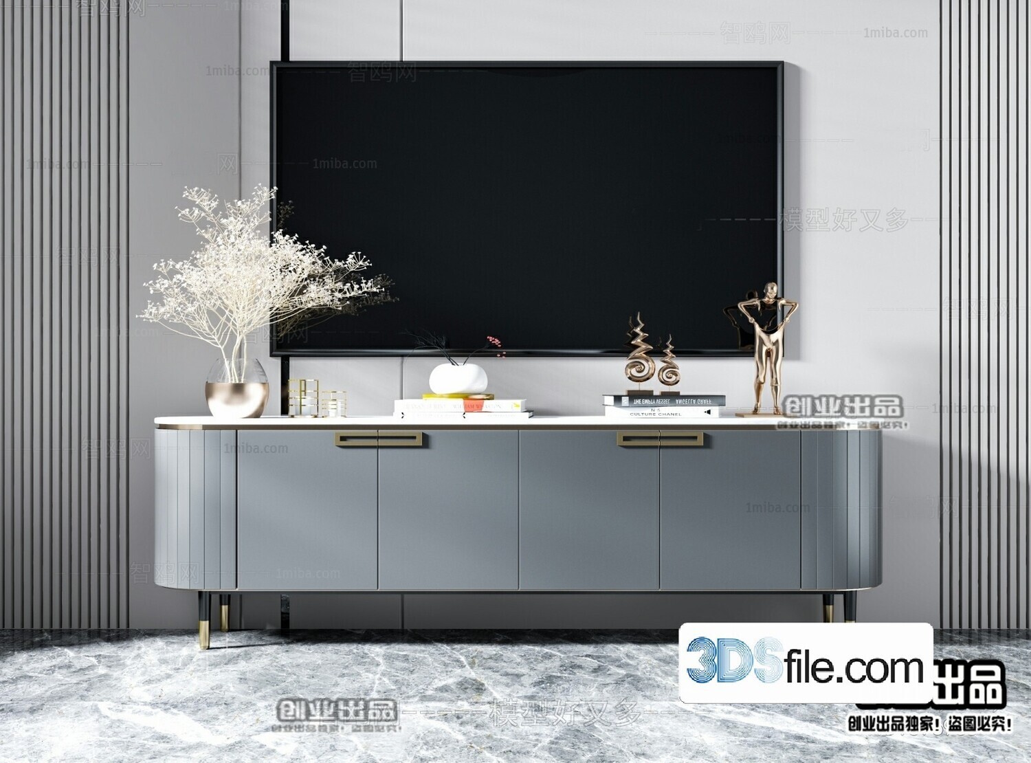 91 TV Cabinet 3d Models Vol.11-Vray