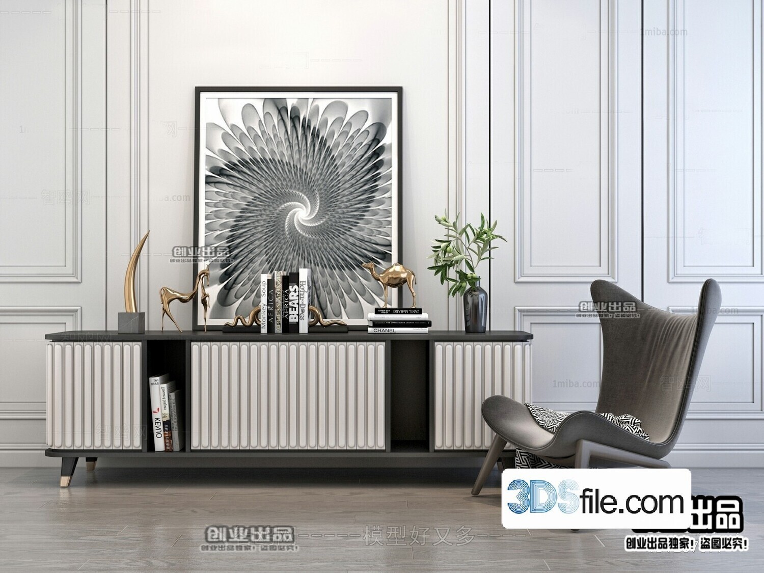 91 TV Cabinet 3d Models Vol.11-Vray
