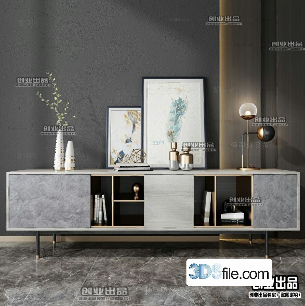 91 TV Cabinet 3d Models Vol.11-Vray