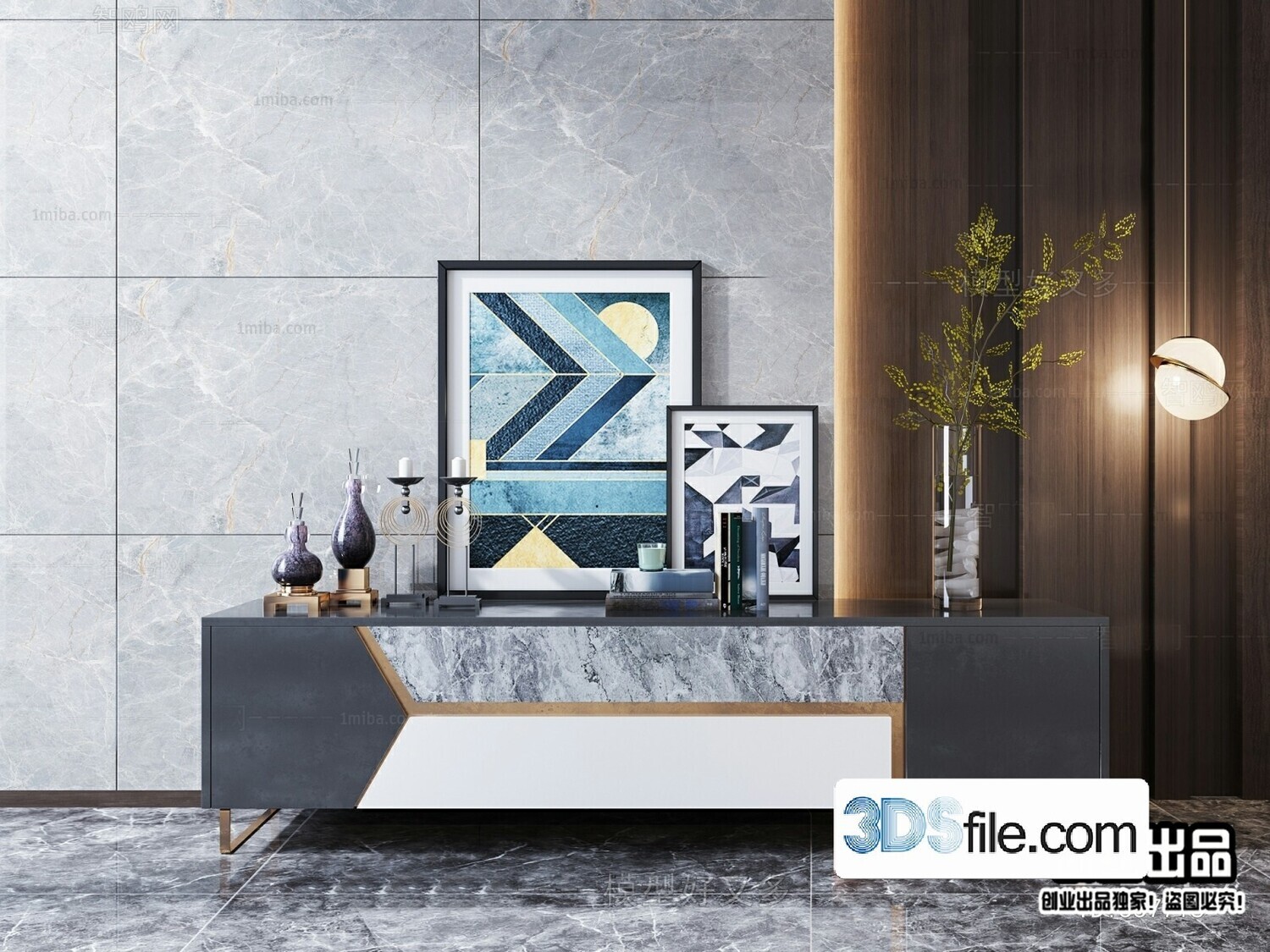 91 TV Cabinet 3d Models Vol.11-Vray