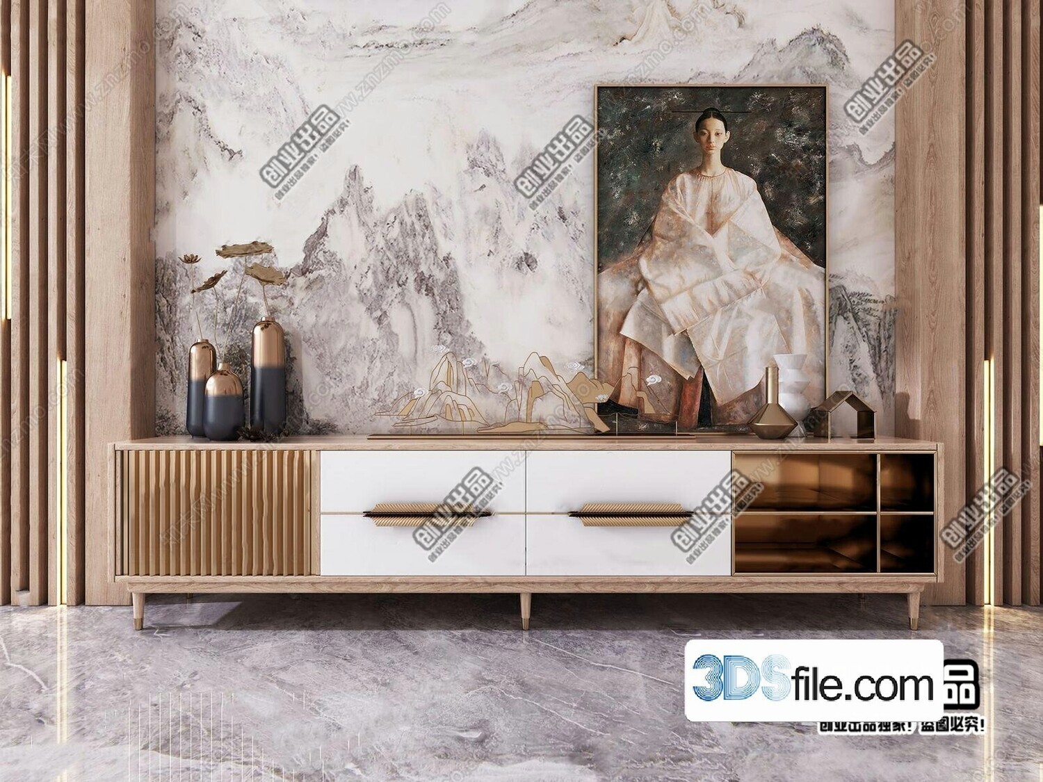 91 TV Cabinet 3d Models Vol.11-Vray