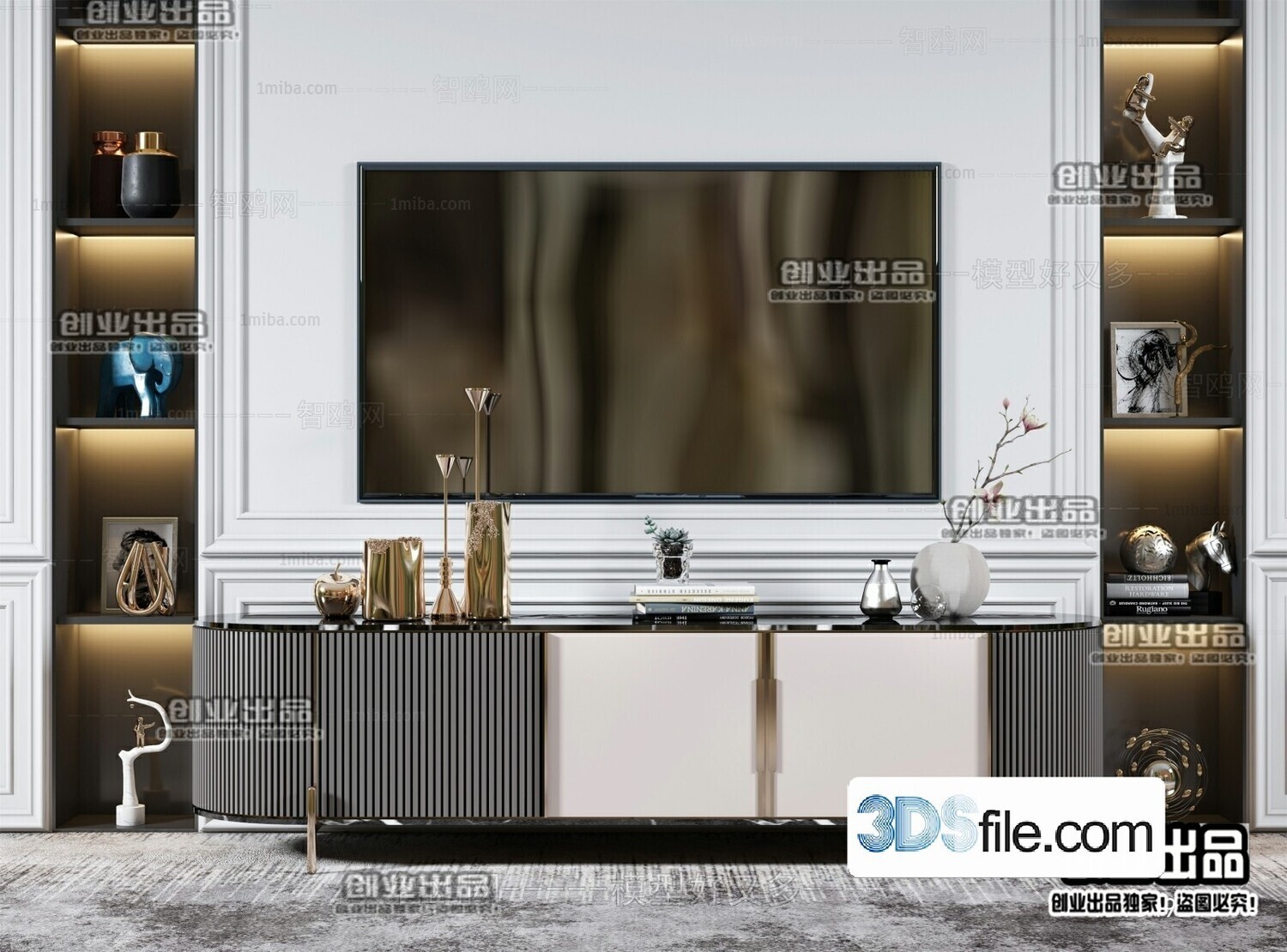 91 TV Cabinet 3d Models Vol.11-Vray