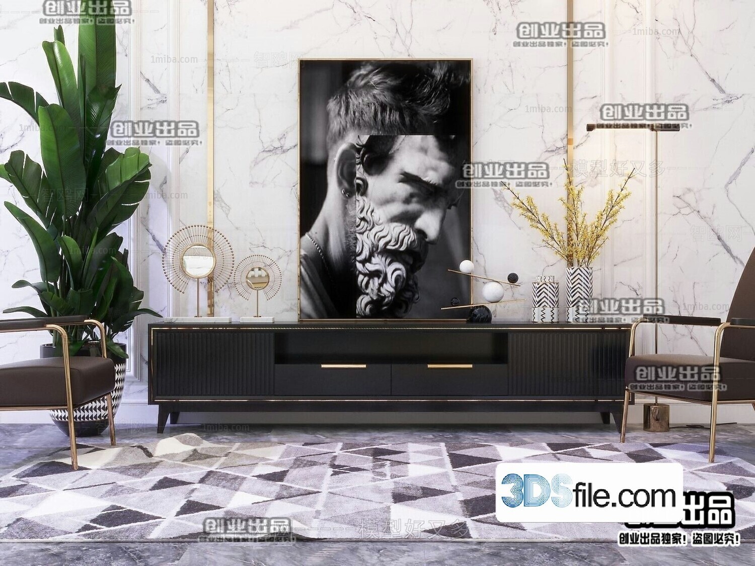 91 TV Cabinet 3d Models Vol.11-Vray