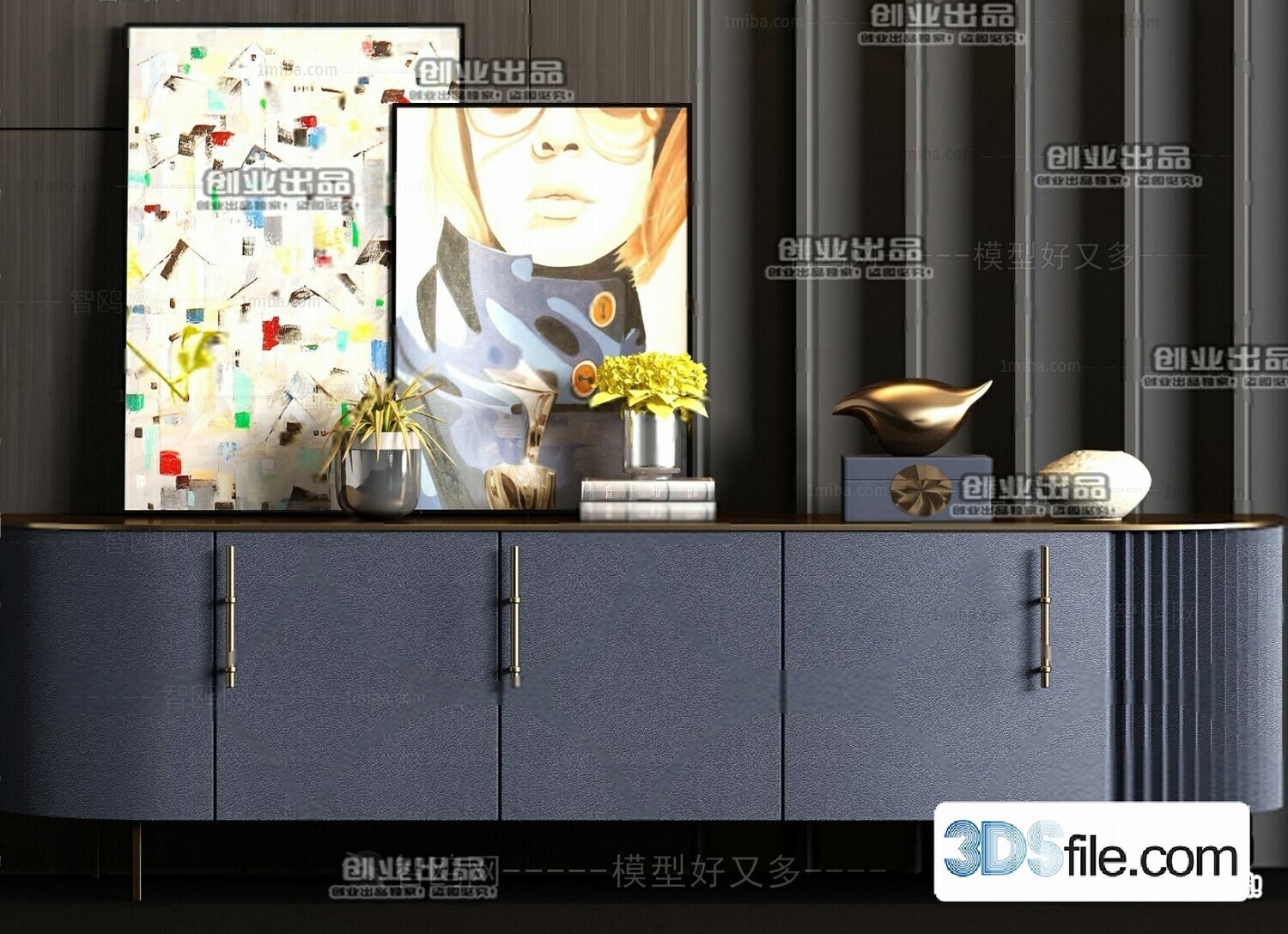 91 TV Cabinet 3d Models Vol.11-Vray