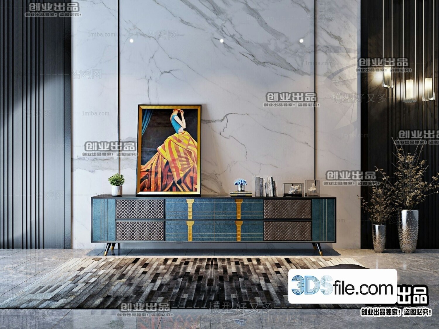 91 TV Cabinet 3d Models Vol.11-Vray
