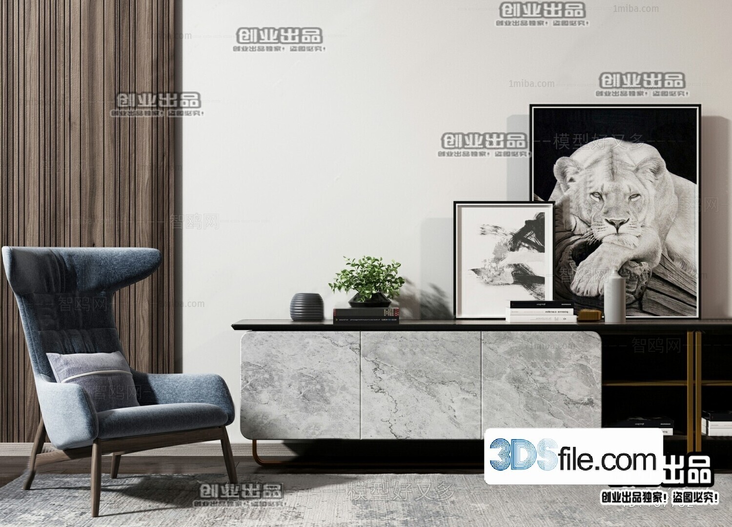91 TV Cabinet 3d Models Vol.11-Vray
