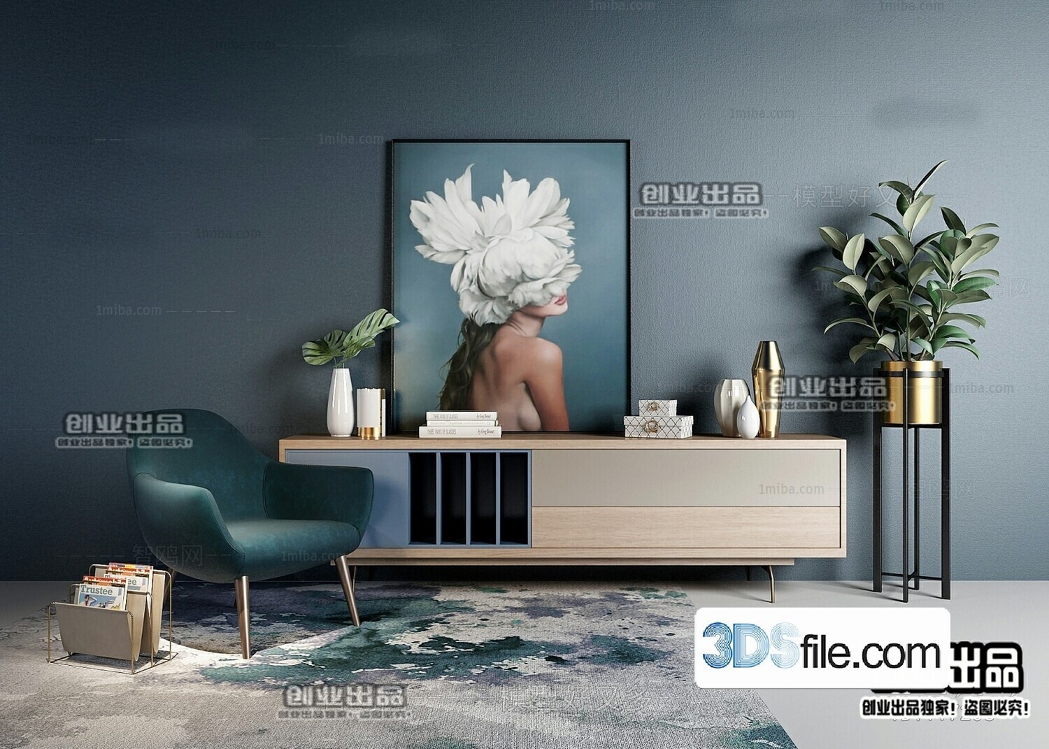 91 TV Cabinet 3d Models Vol.11-Vray