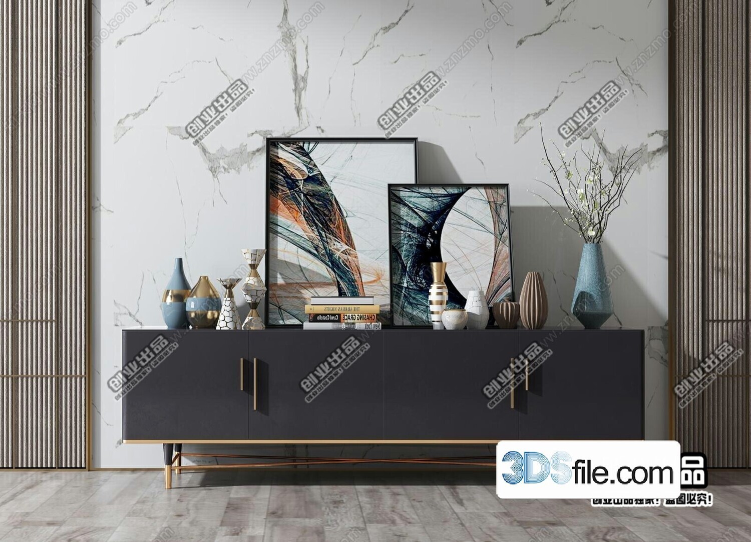 91 TV Cabinet 3d Models Vol.11-Vray