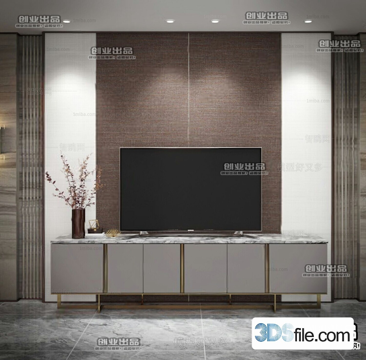91 TV Cabinet 3d Models Vol.11-Vray