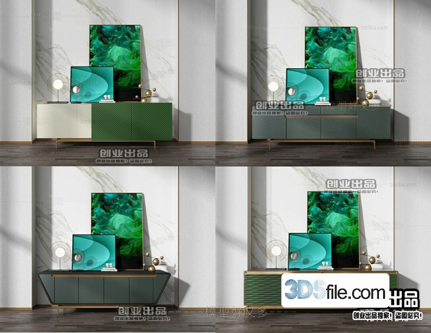91 TV Cabinet 3d Models Vol.11-Vray