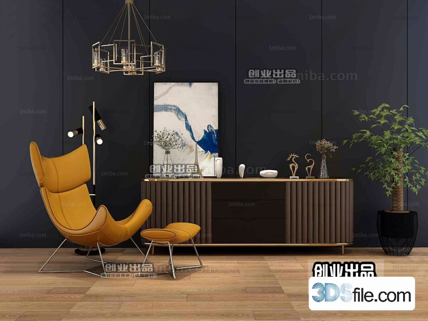 91 TV Cabinet 3d Models Vol.11-Vray