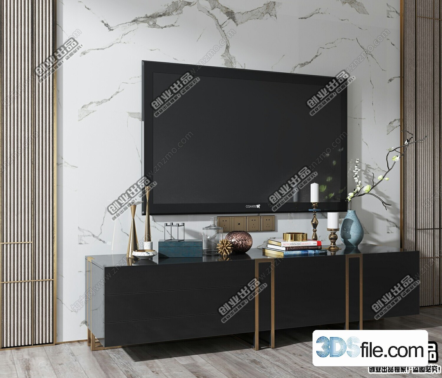 91 TV Cabinet 3d Models Vol.11-Vray