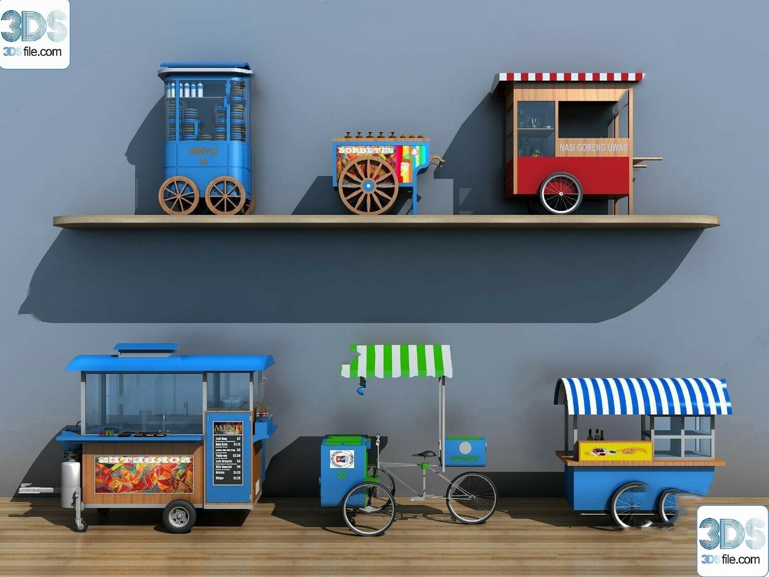 30 Fast Food Car 3d Models Vol.01
