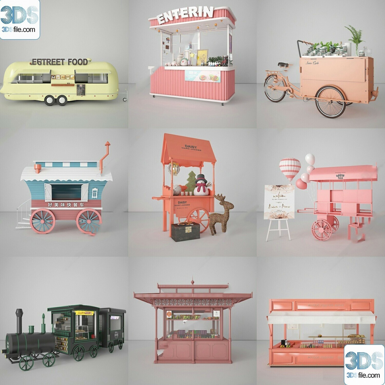 30 Fast Food Car 3d Models Vol.01