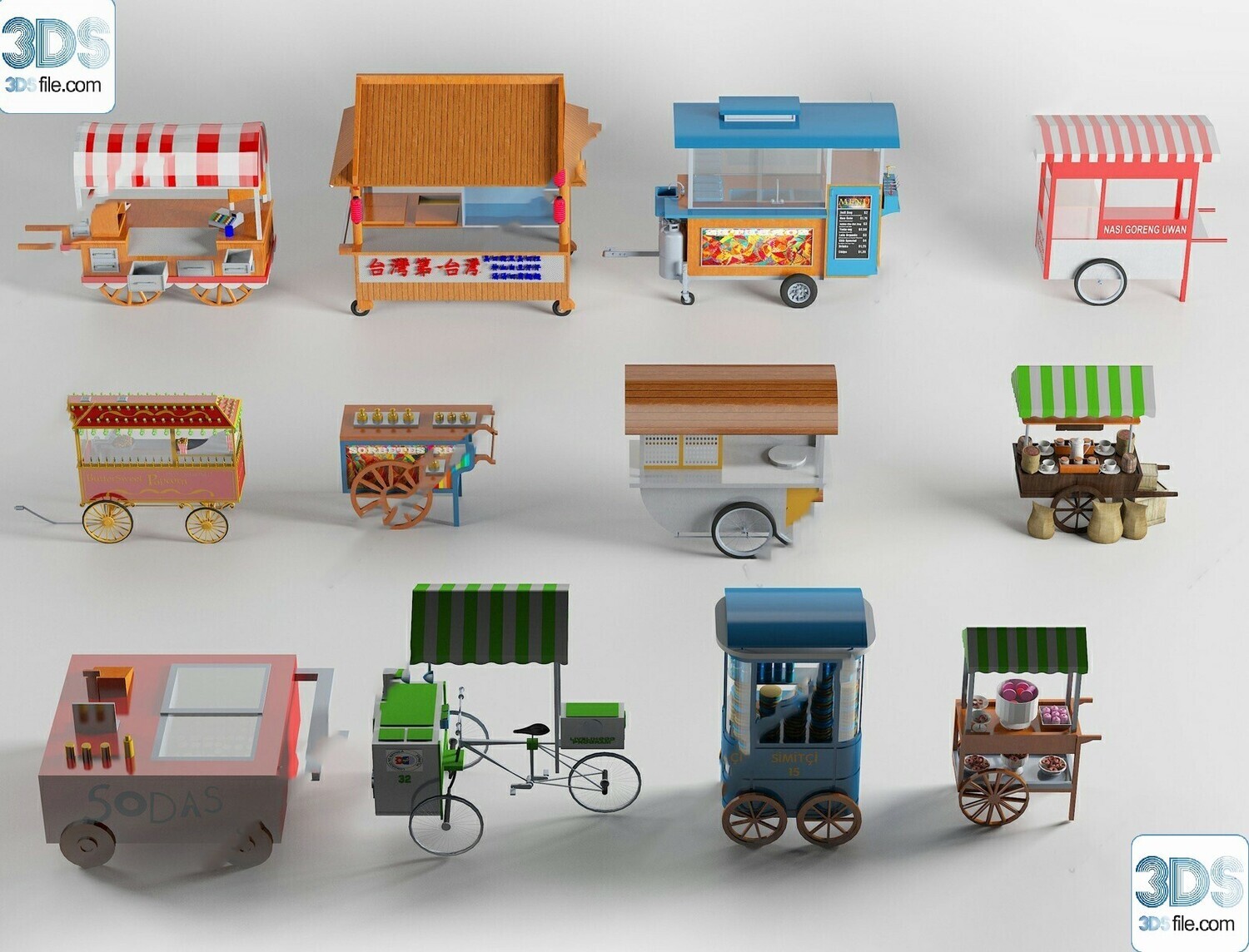 30 Fast Food Car 3d Models Vol.01