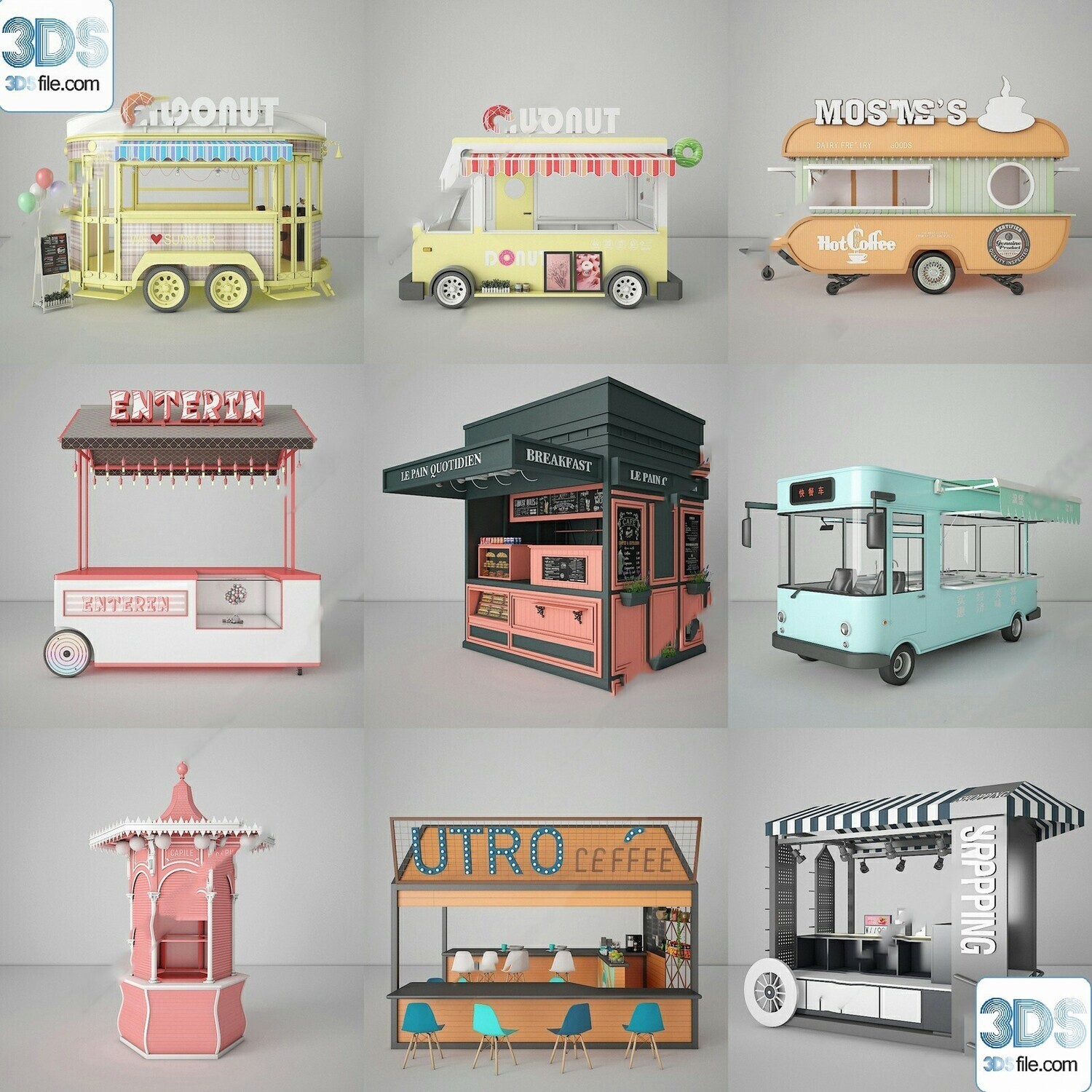 30 Fast Food Car 3d Models Vol.01
