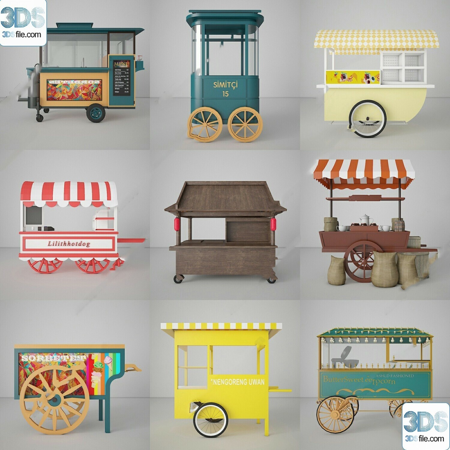 30 Fast Food Car 3d Models Vol.01