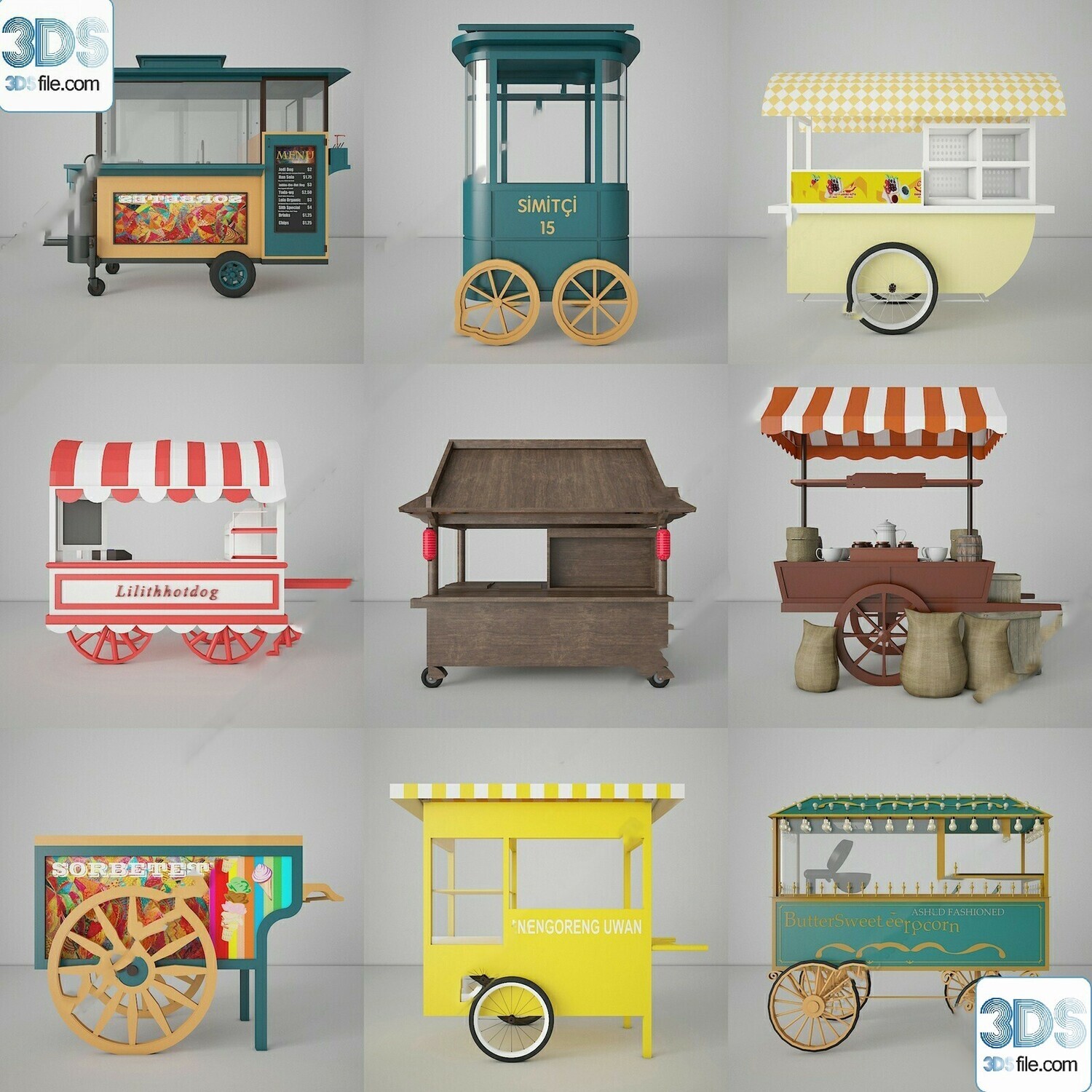 30 Fast Food Car 3d Models Vol.01