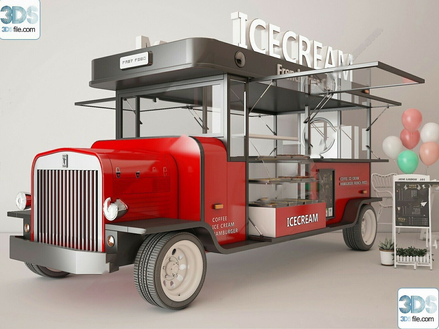 30 Fast Food Car 3d Models Vol.01