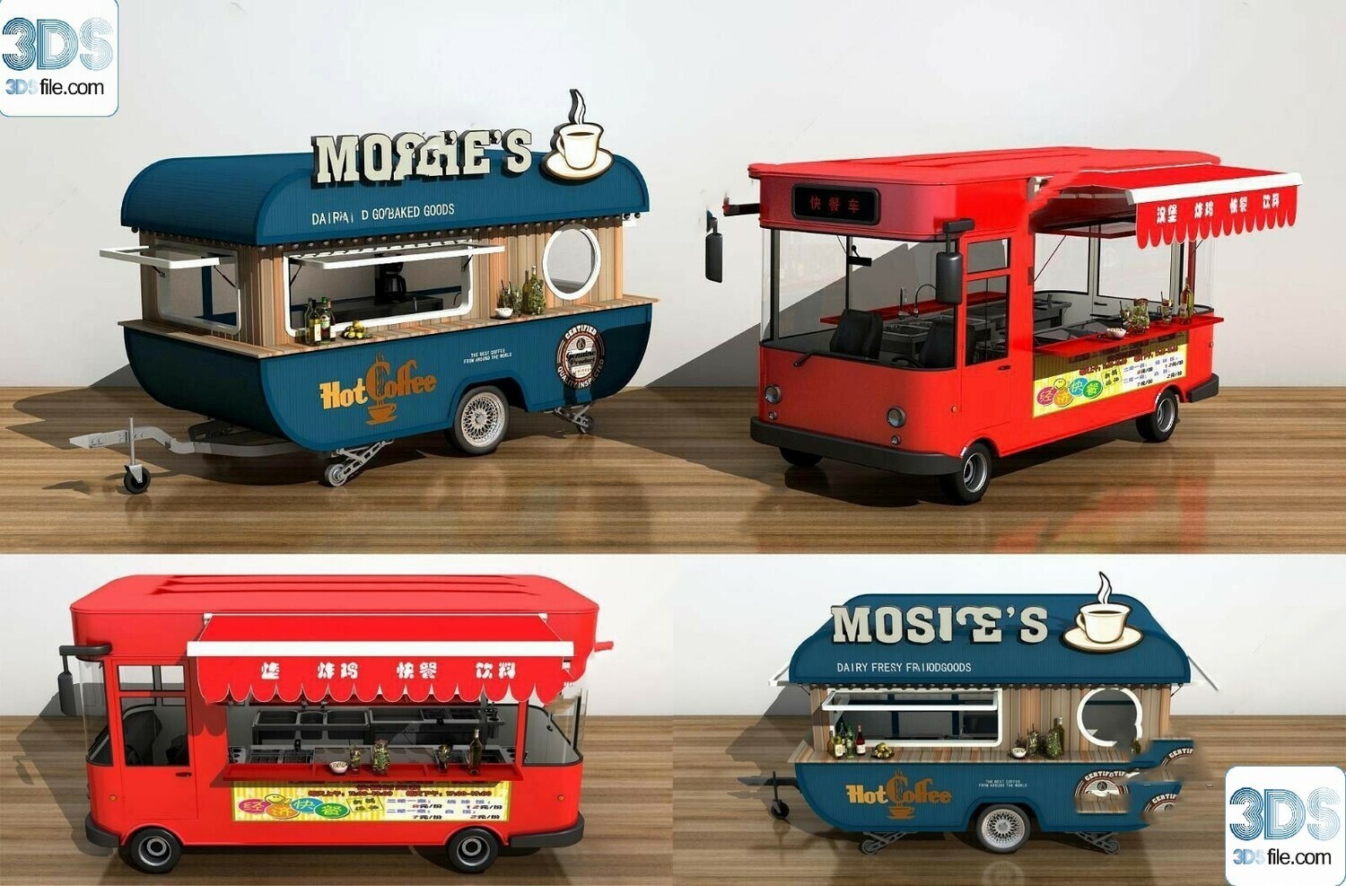 30 Fast Food Car 3d Models Vol.01