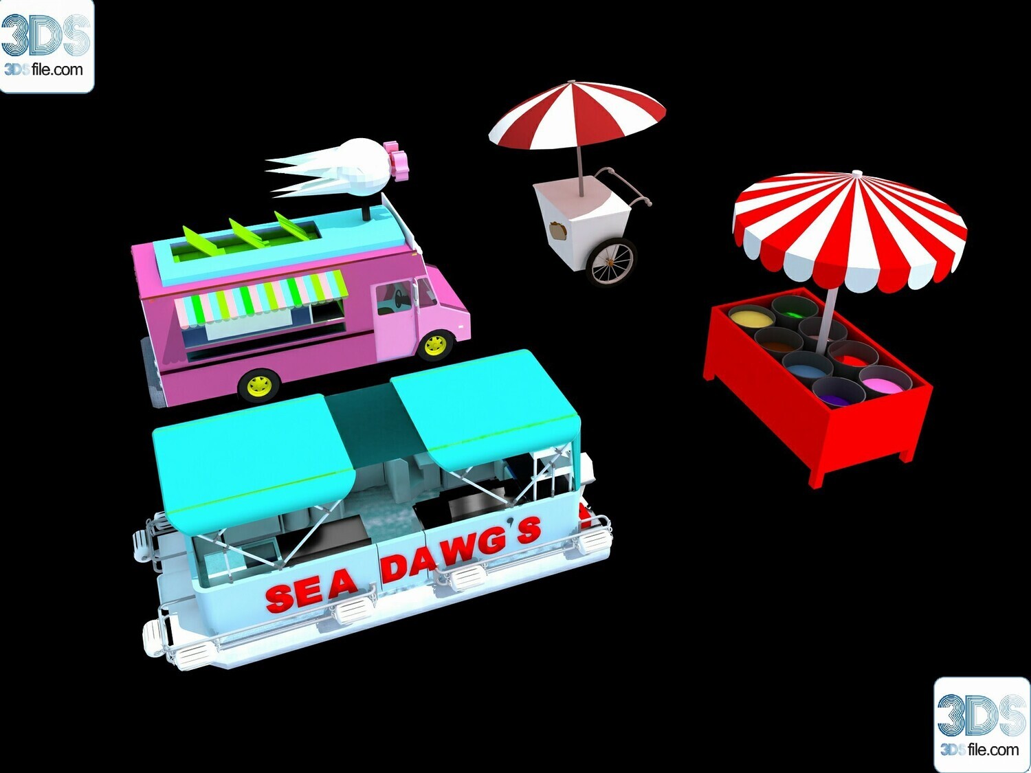 30 Fast Food Car 3d Models Vol.01