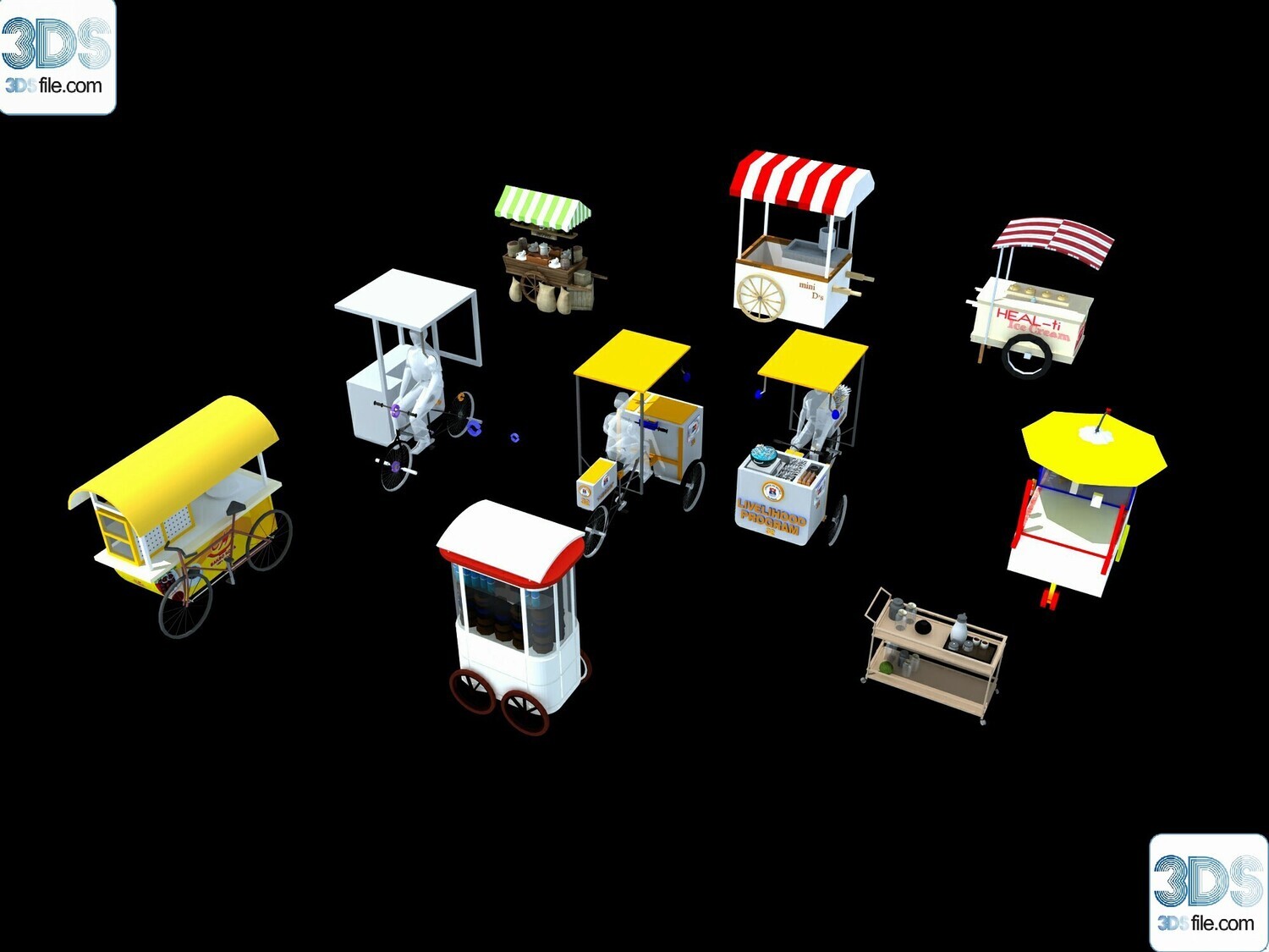 30 Fast Food Car 3d Models Vol.01