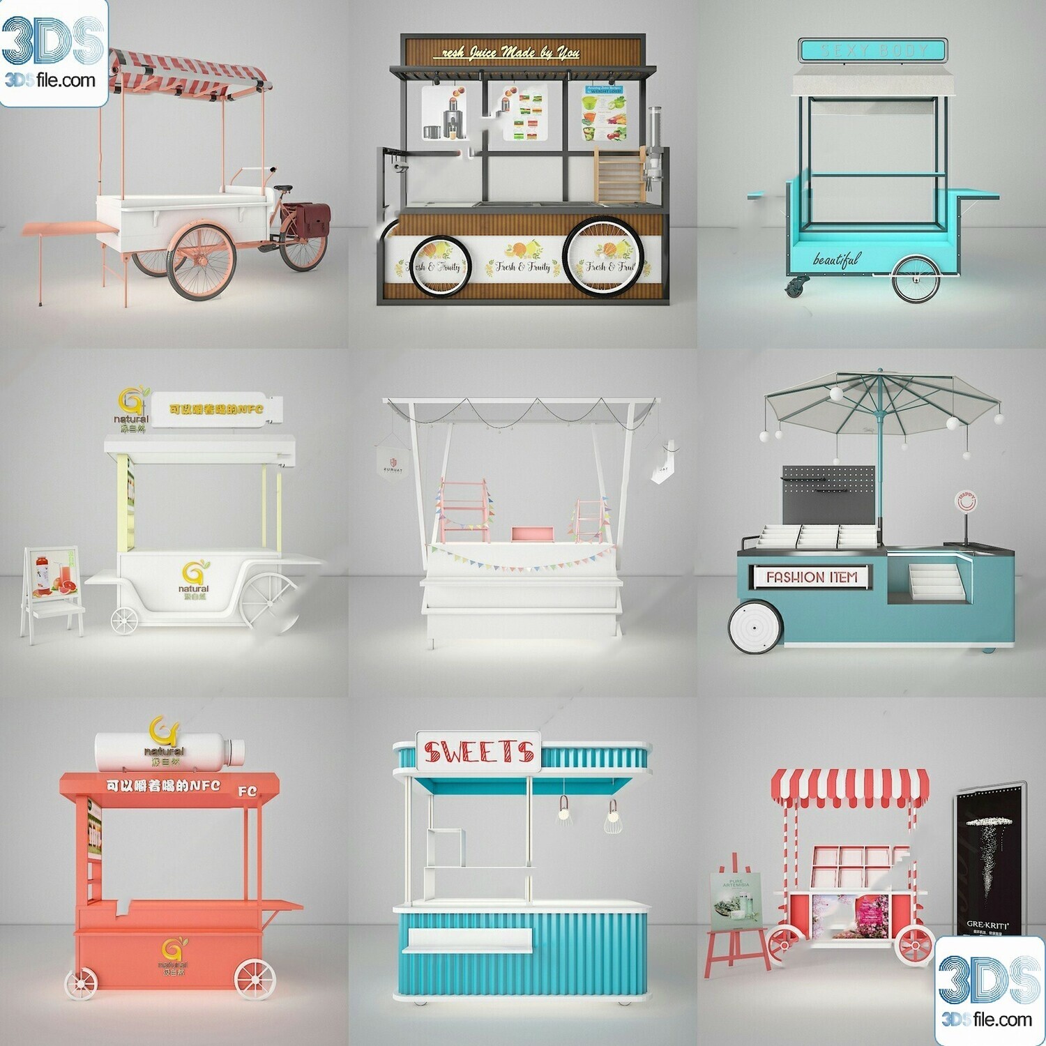 30 Fast Food Car 3d Models Vol.01