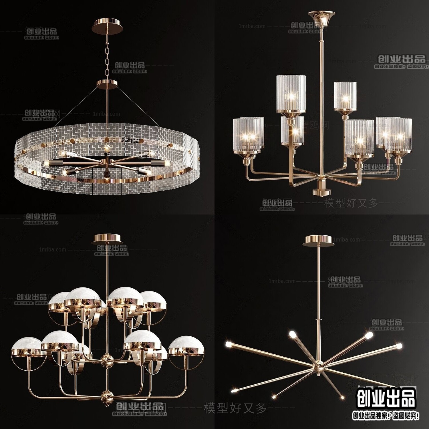 41 Celling lamp 3d models Vol.06