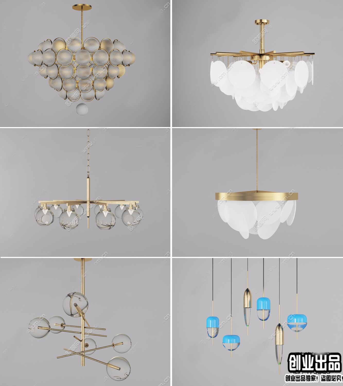 41 Celling lamp 3d models Vol.06