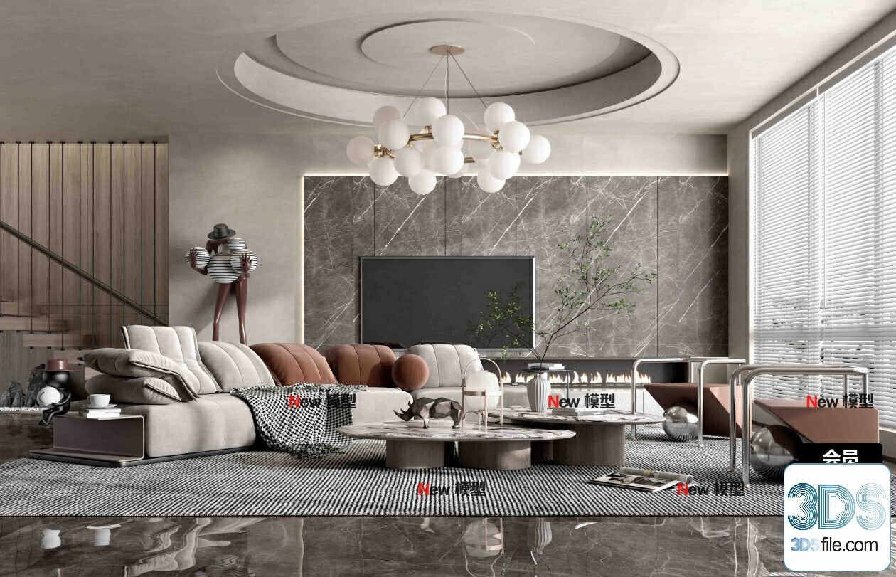 20 Living Room 3d Models Vol.24-Vray
