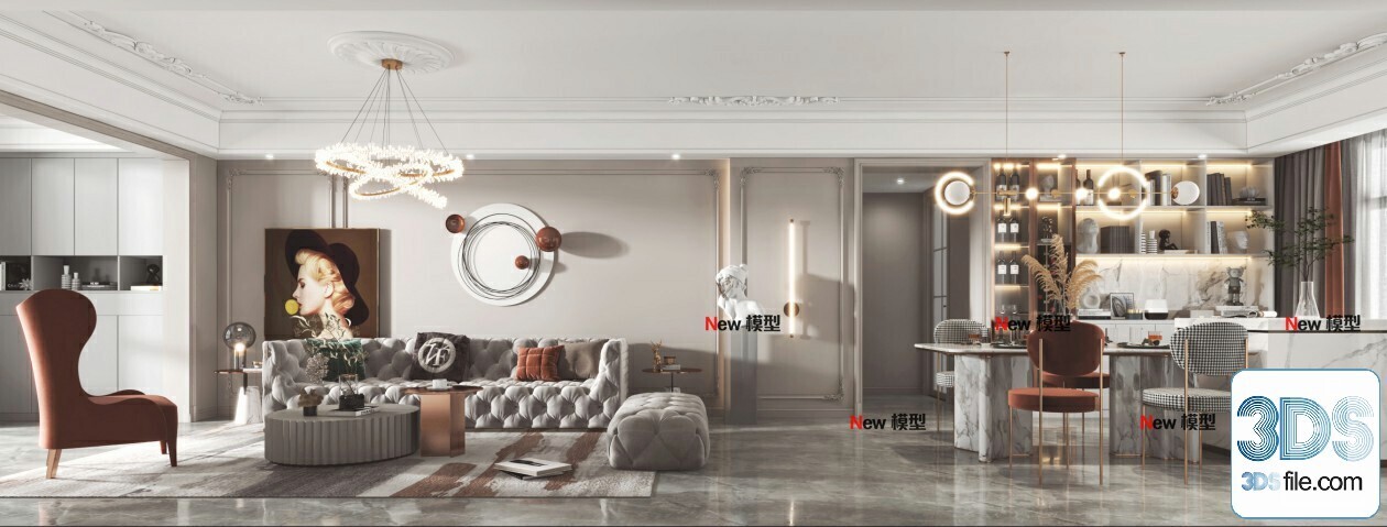 20 Living Room 3d Models Vol.24-Vray
