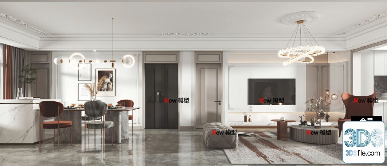 20 Living Room 3d Models Vol.24-Vray