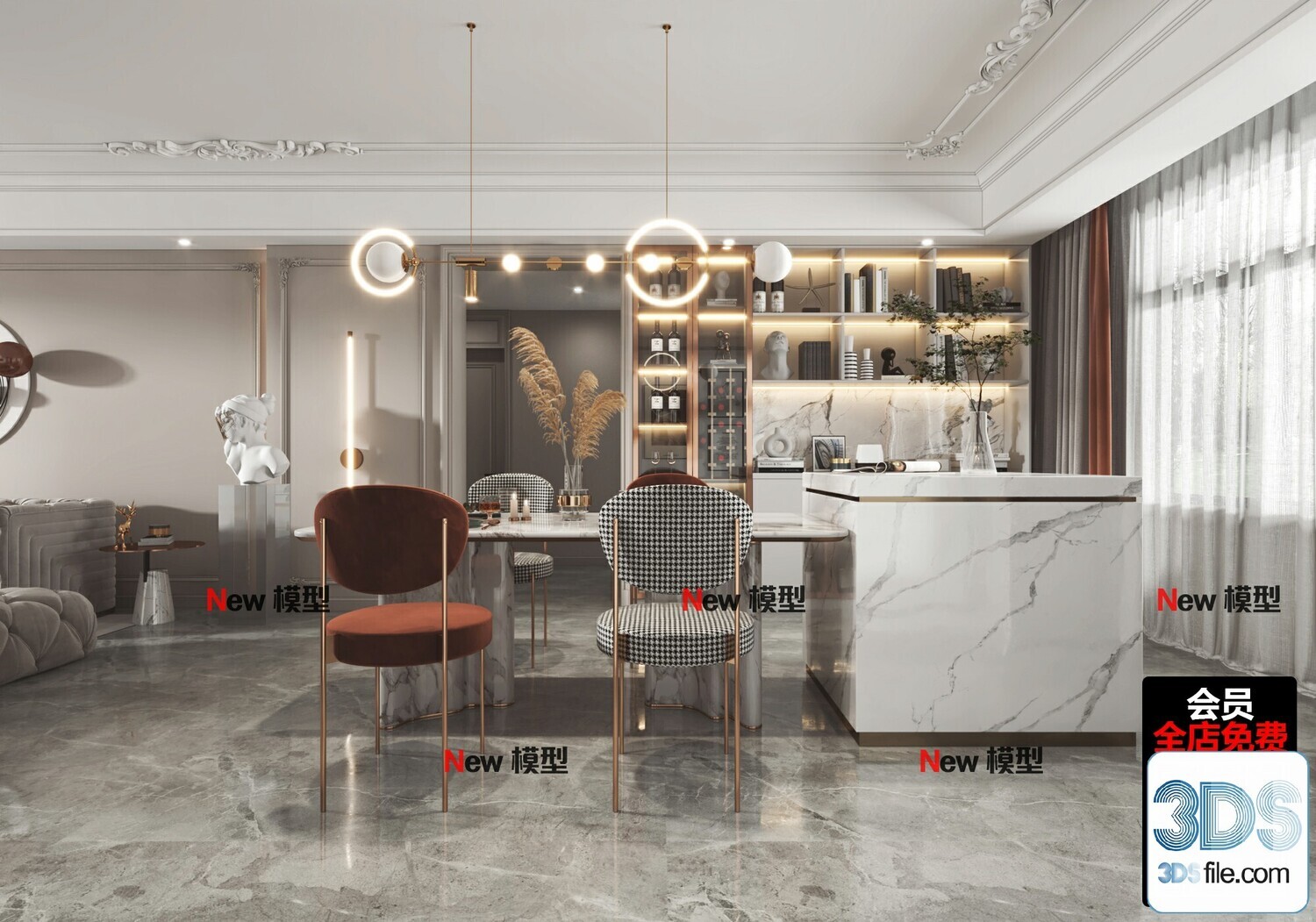 20 Living Room 3d Models Vol.24-Vray