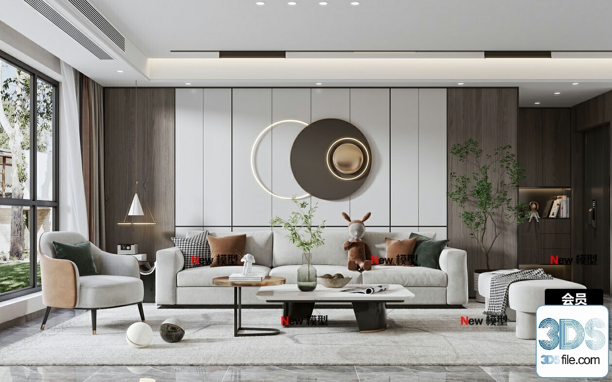 20 Living Room 3d Models Vol.24-Vray