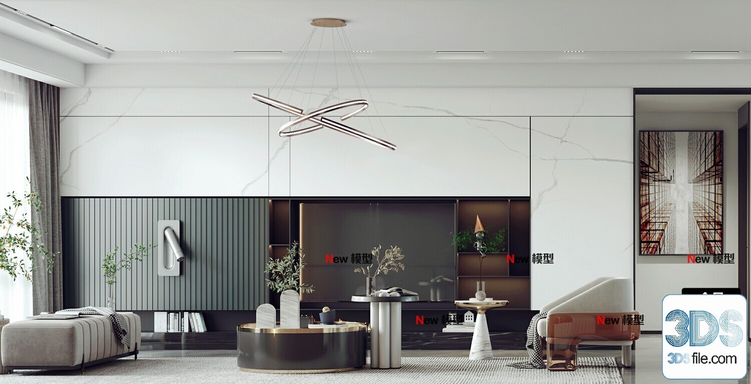 20 Living Room 3d Models Vol.24-Vray