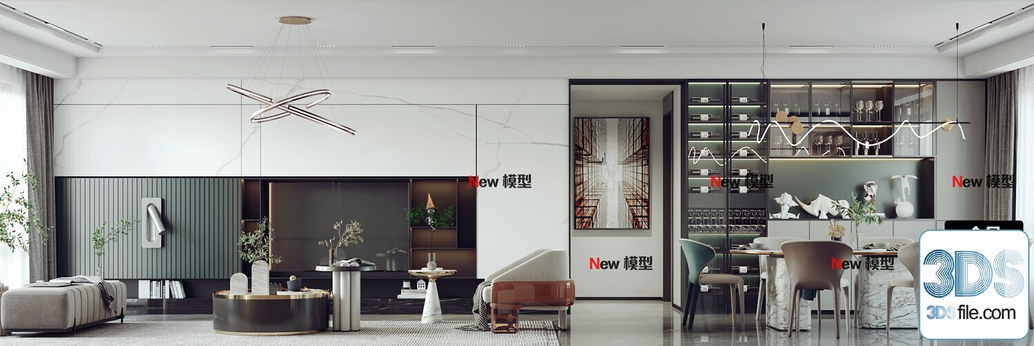 20 Living Room 3d Models Vol.24-Vray