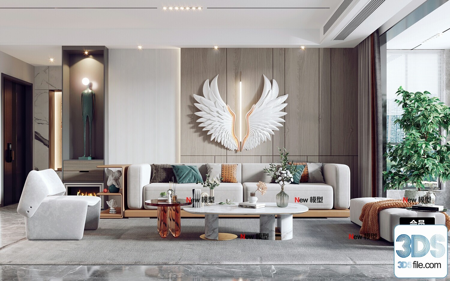 20 Living Room 3d Models Vol.24-Vray