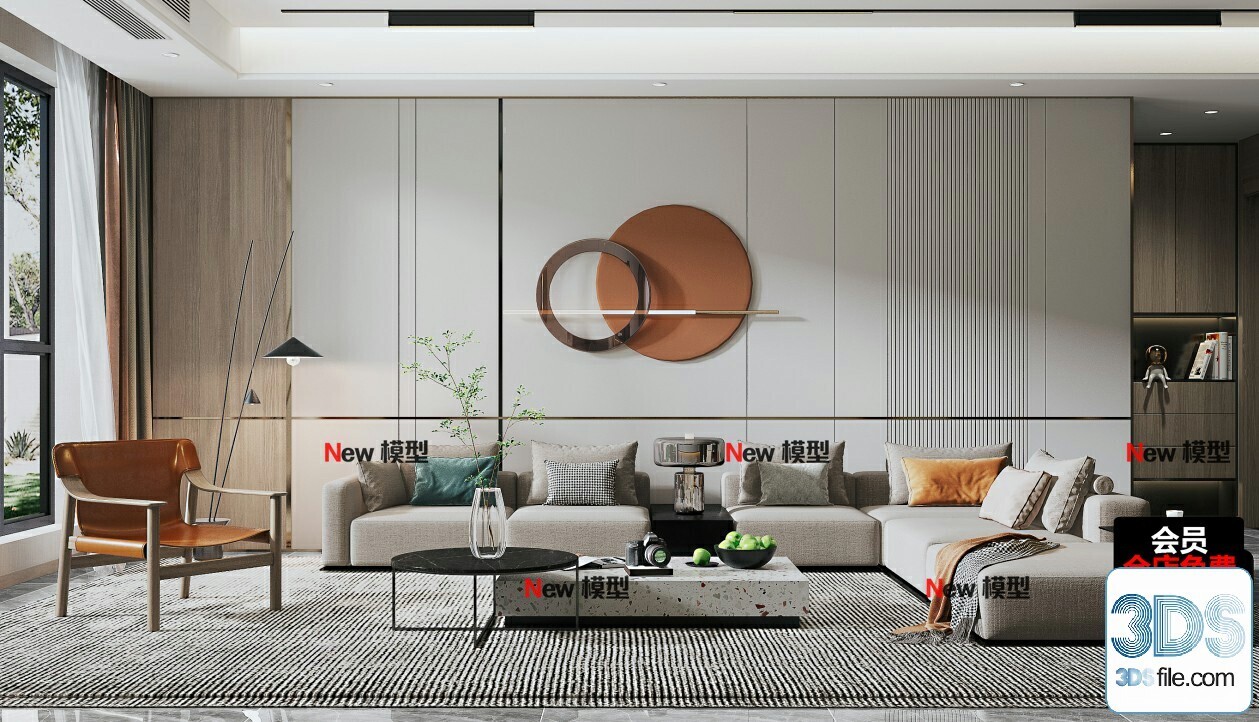 20 Living Room 3d Models Vol.24-Vray