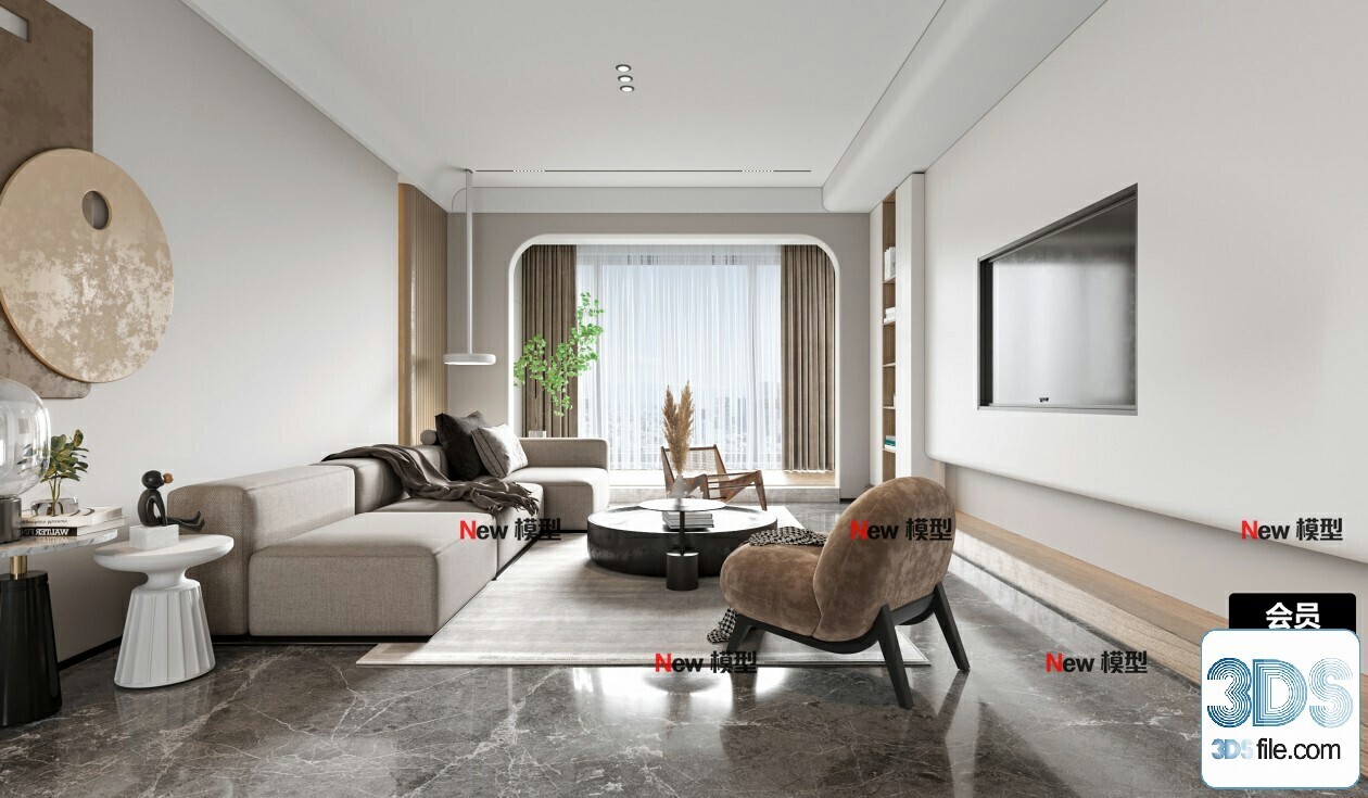 20 Living Room 3d Models Vol.24-Vray