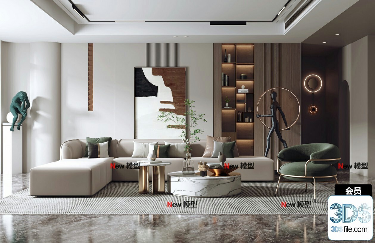 20 Living Room 3d Models Vol.24-Vray