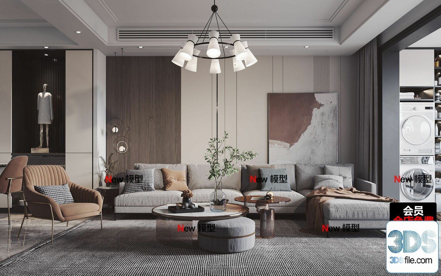 20 Living Room 3d Models Vol.24-Vray