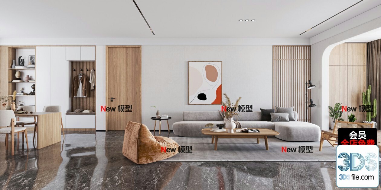 20 Living Room 3d Models Vol.24-Vray